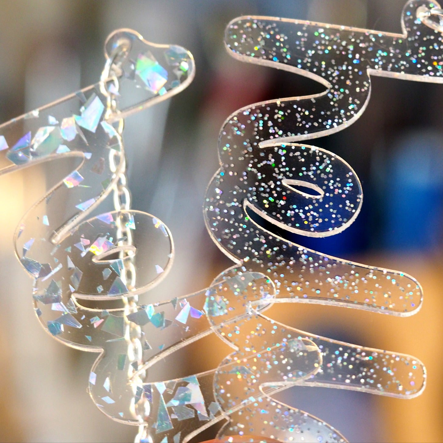 Holographic "hello" Necklace