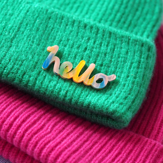 hello Brooch