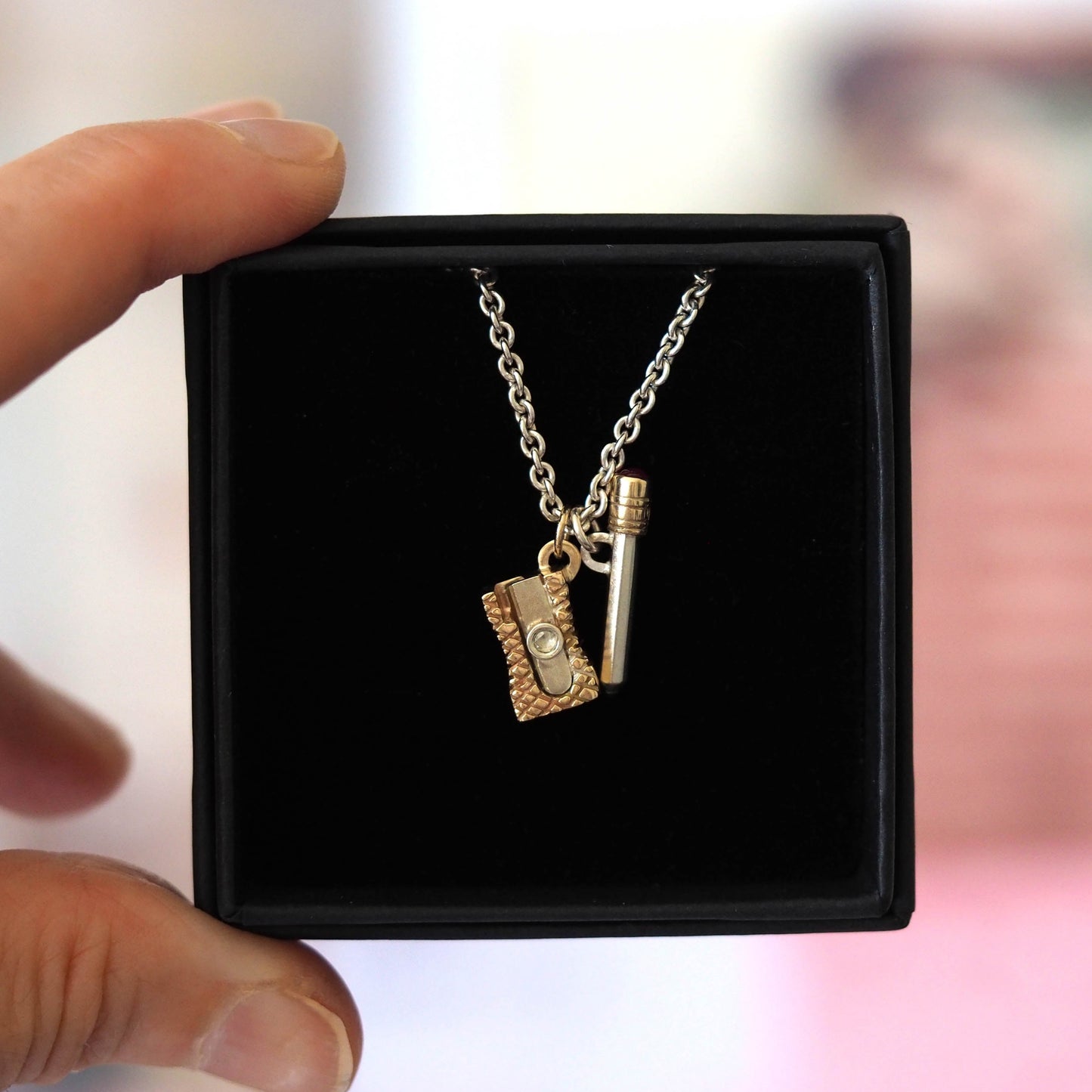 Pencil & Sharpener Necklace