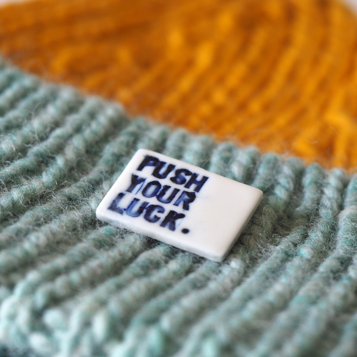 Push Your Luck Porcelain Brooch
