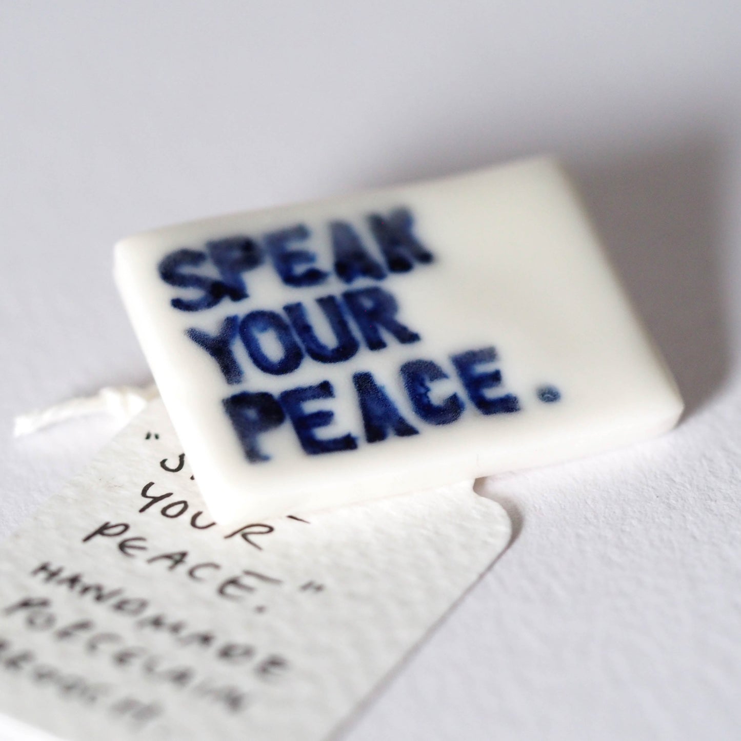 Speak Your Peace Porcelain Brooch