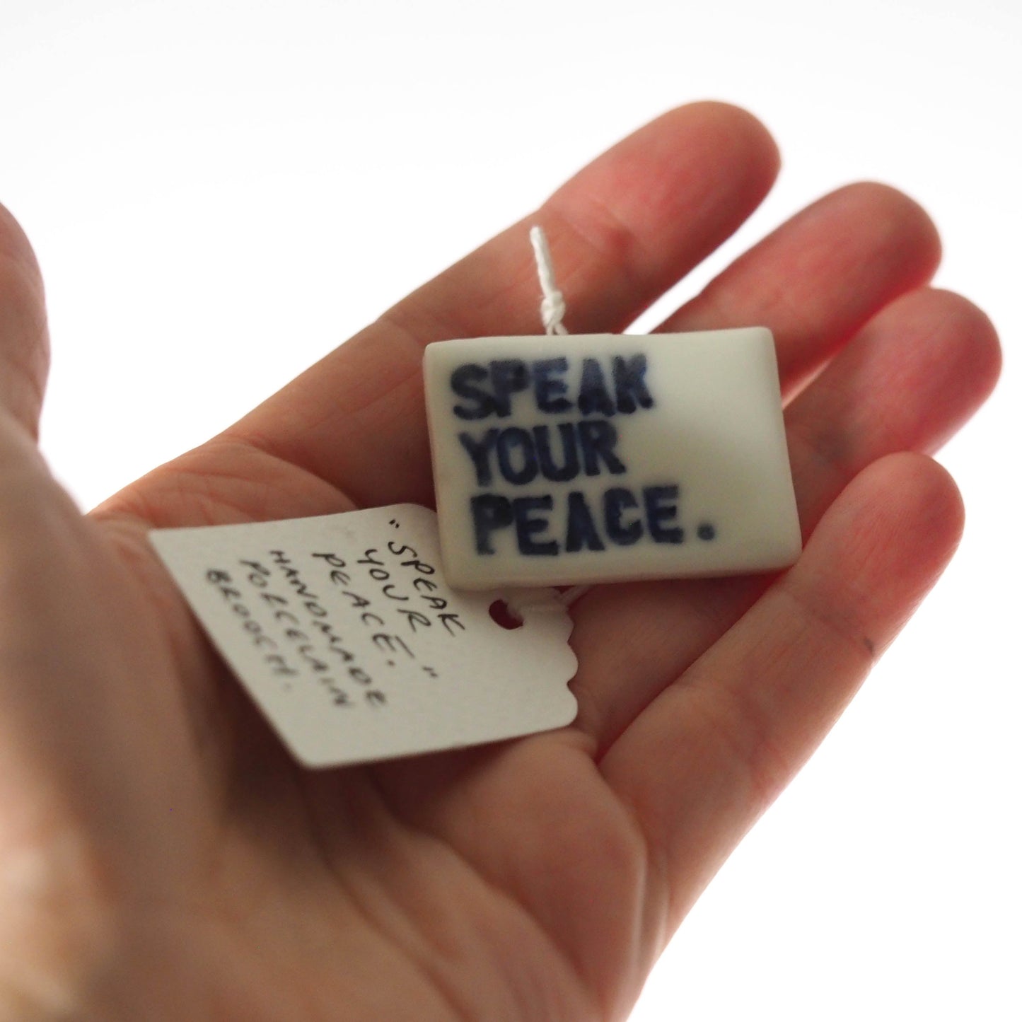 Speak Your Peace Porcelain Brooch