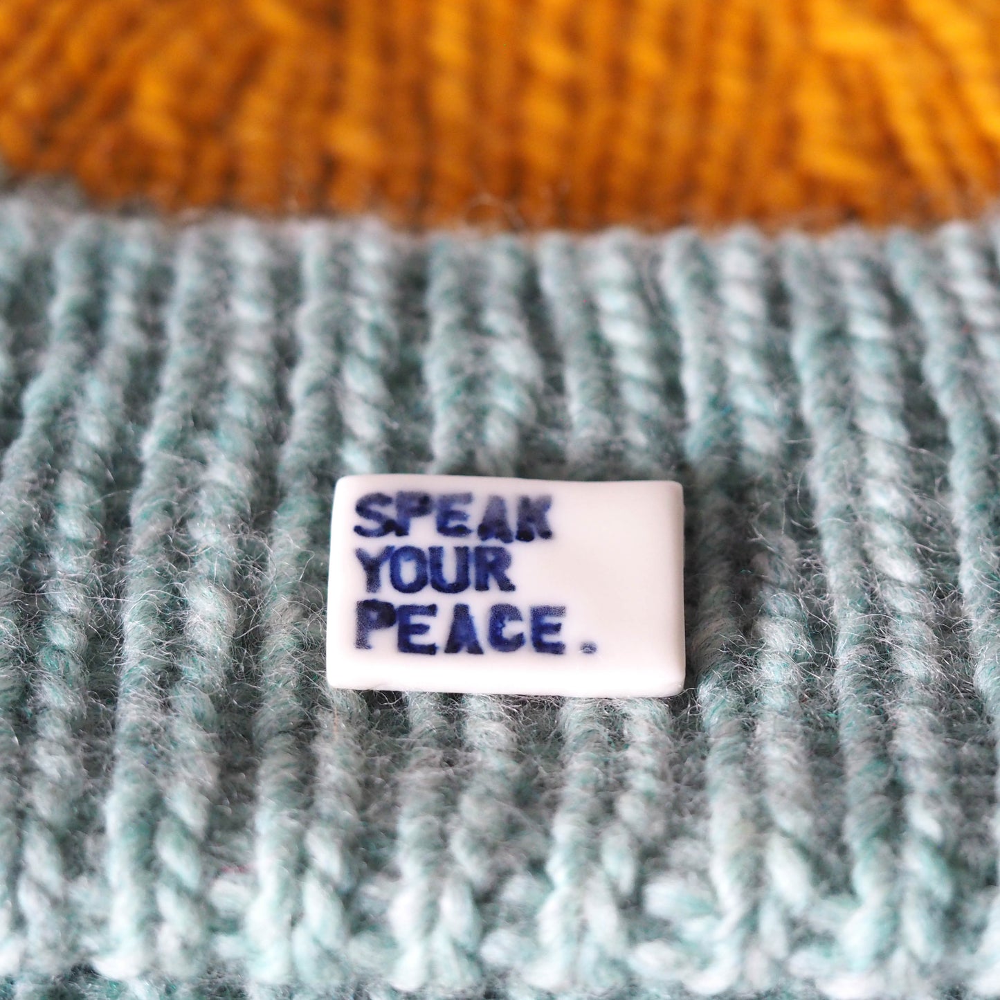 Speak Your Peace Porcelain Brooch