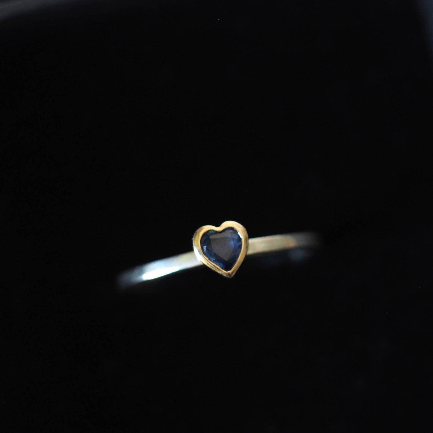 Blue Sapphire Heart Ring