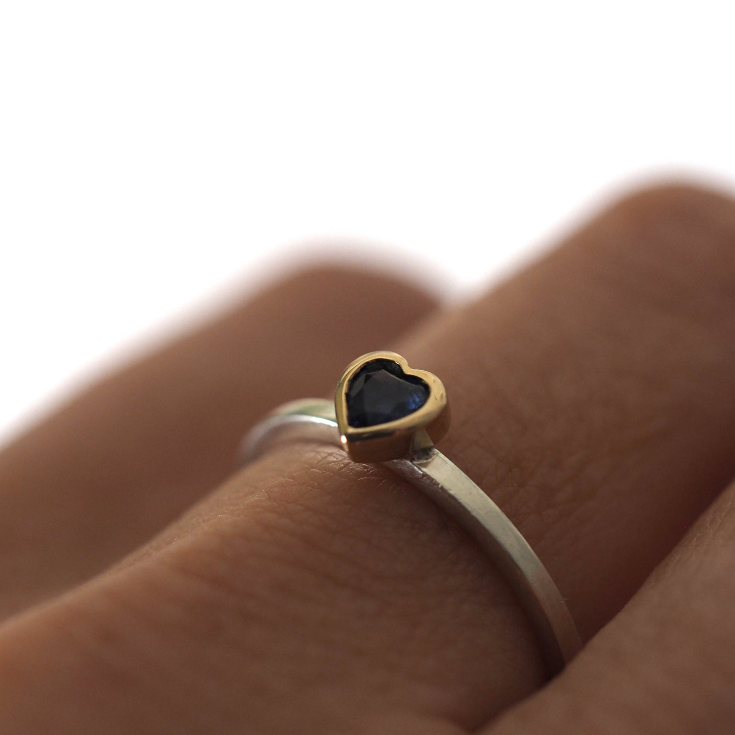 Blue Sapphire Heart Ring