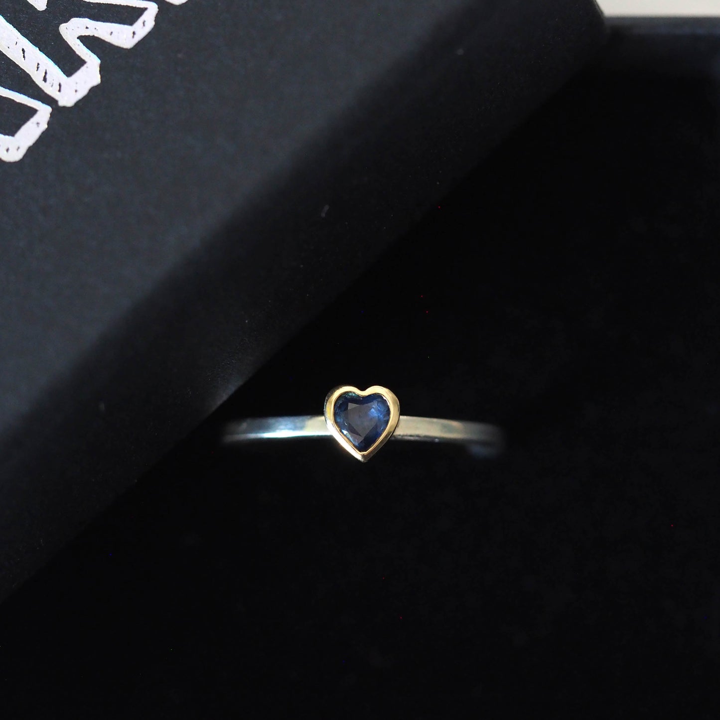 Blue Sapphire Heart Ring