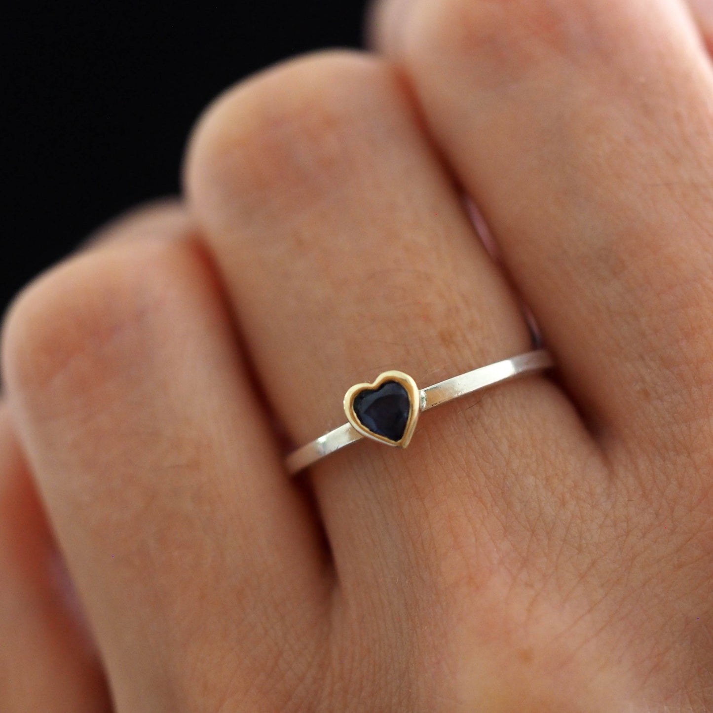 Blue Sapphire Heart Ring
