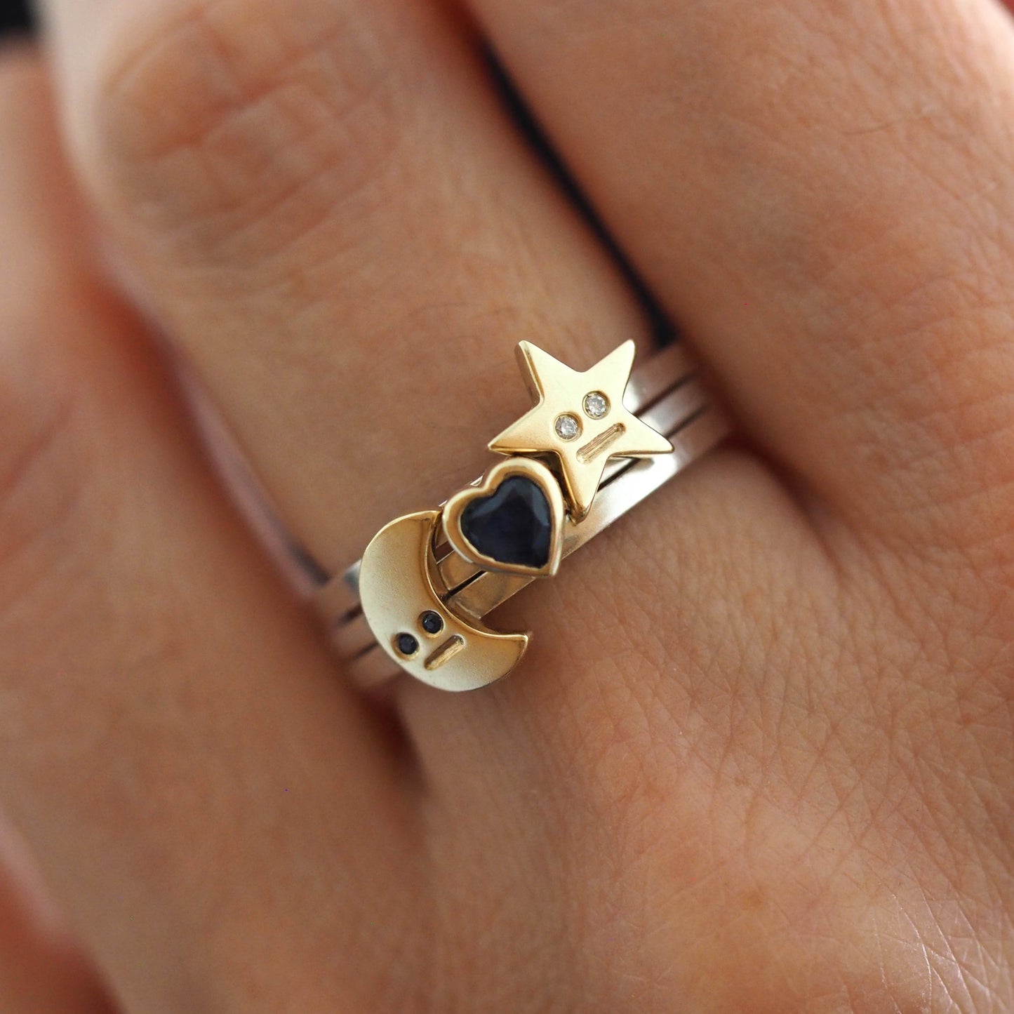 Blue Sapphire Heart Ring