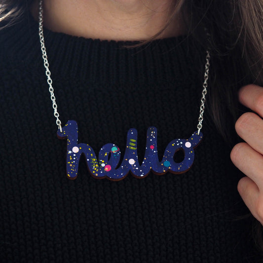 Night Sky "hello" Necklace