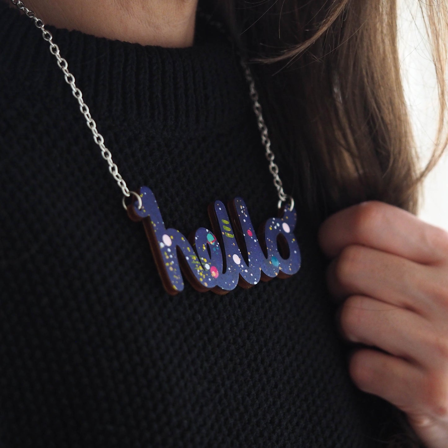 Night Sky "hello" Necklace