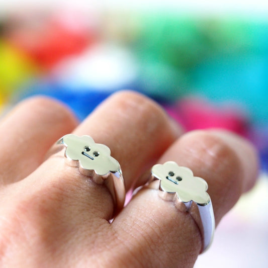Grumpy Cloud Signet Ring