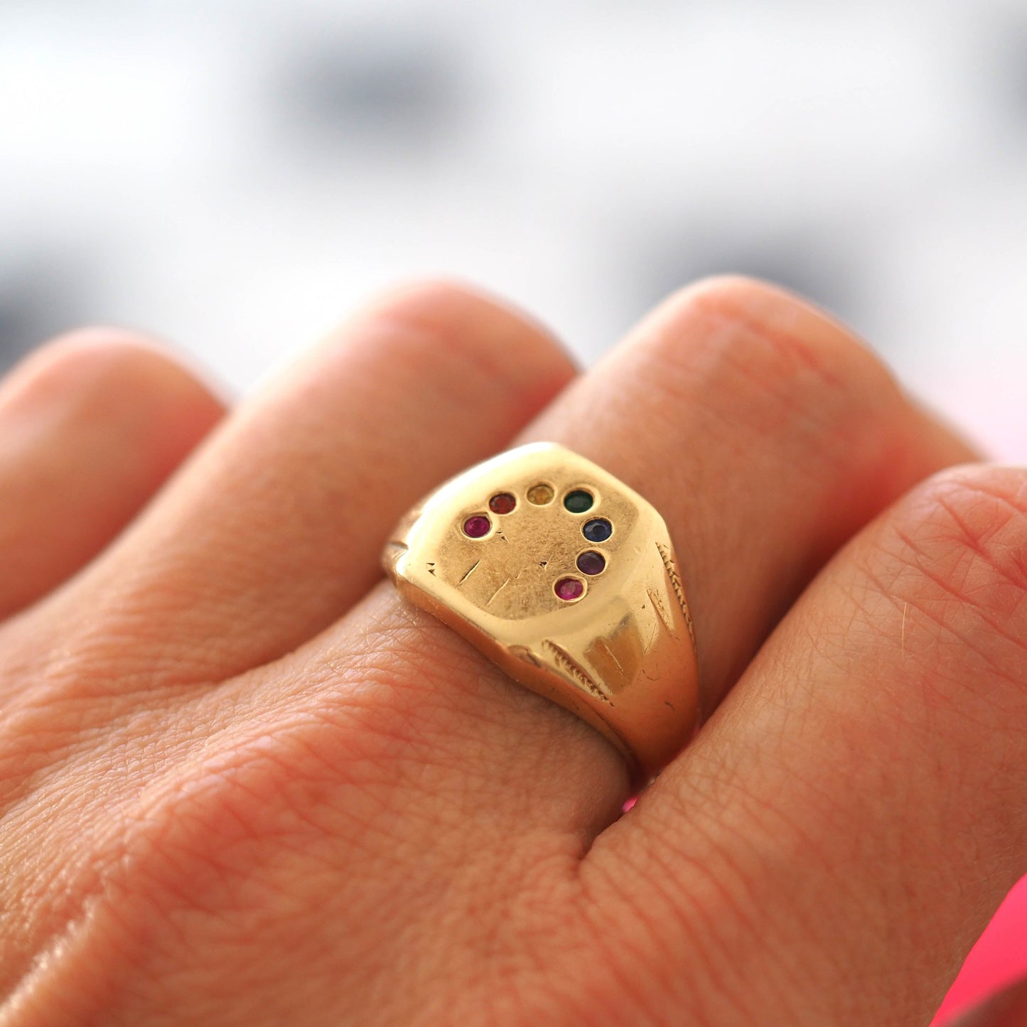 Rainbow Signet Ring