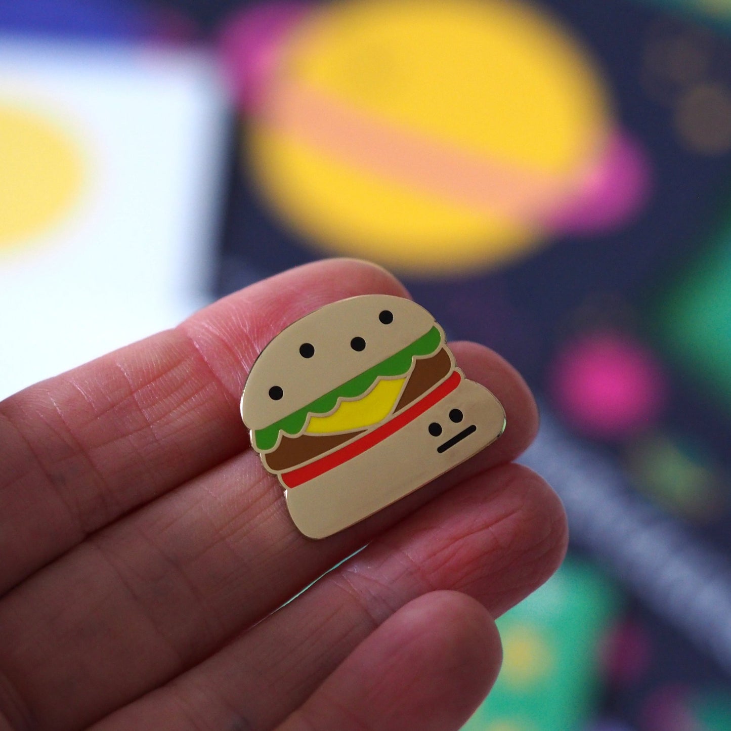 Burger Enamel Pin Badge