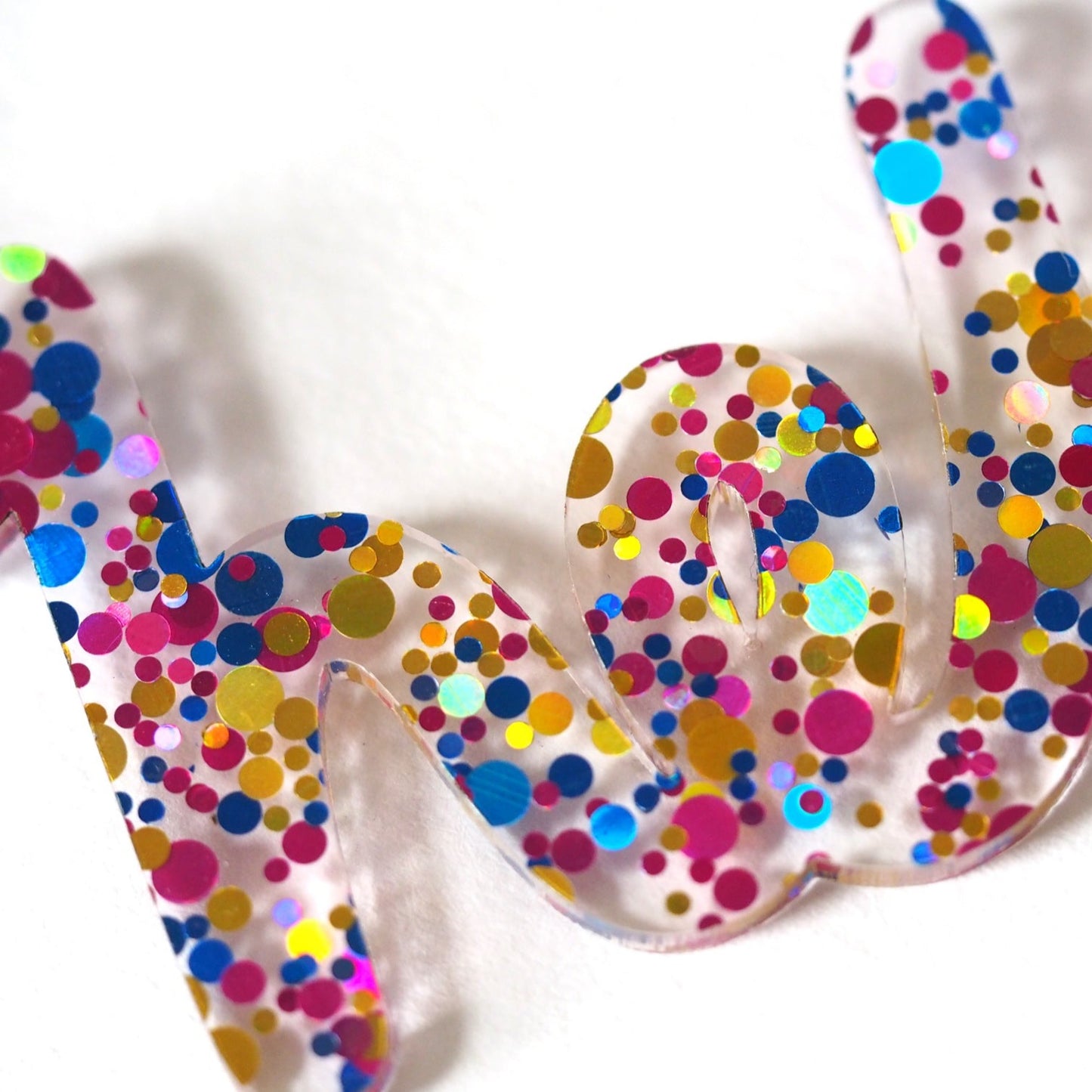 Confetti "hello" Necklace