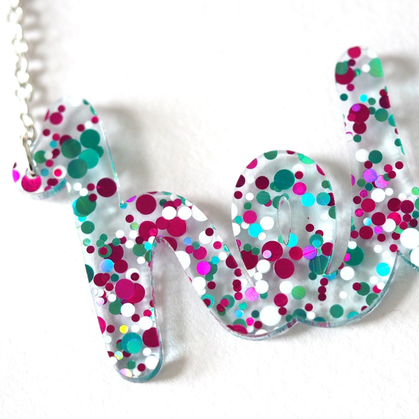 Confetti "hello" Necklace