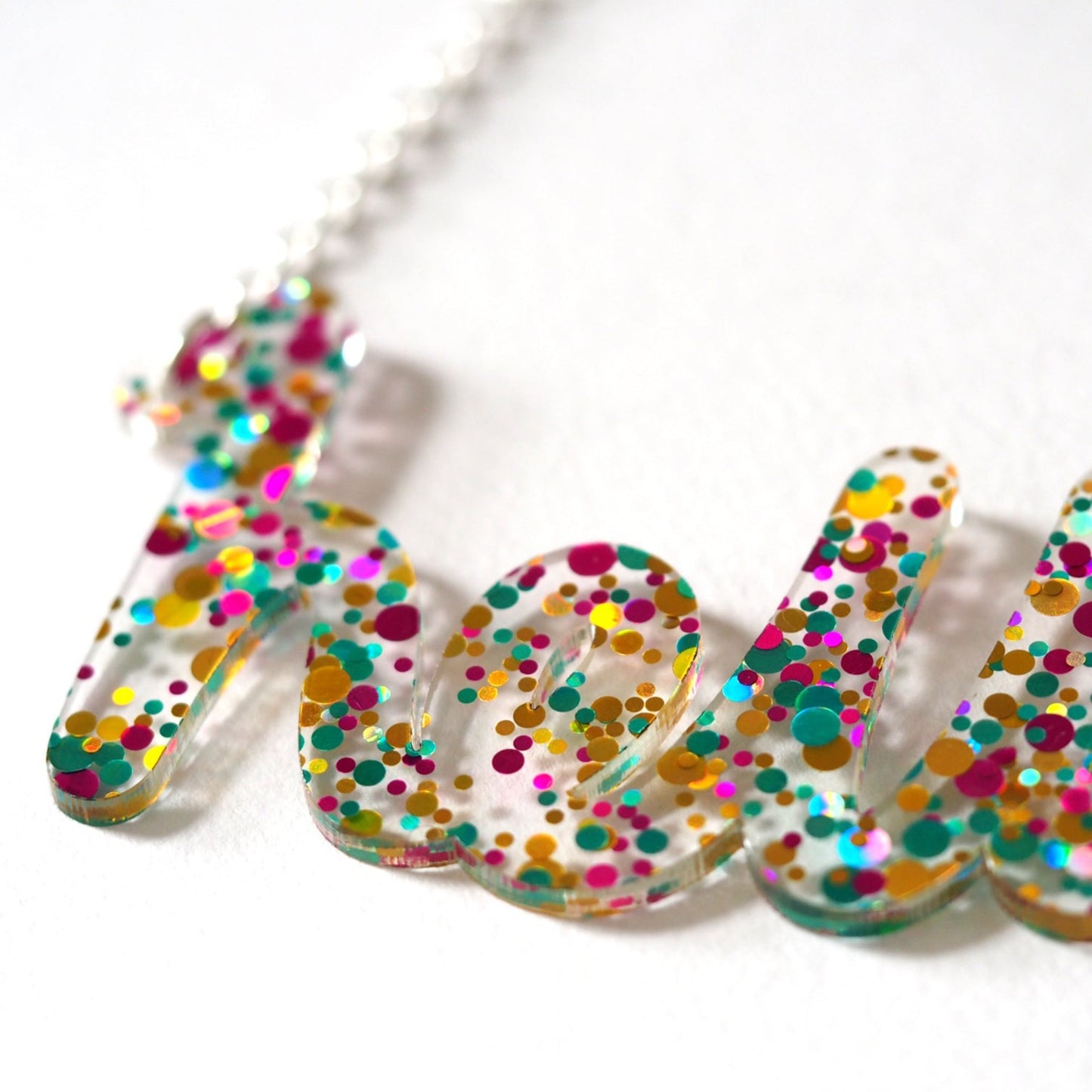 Confetti "hello" Necklace