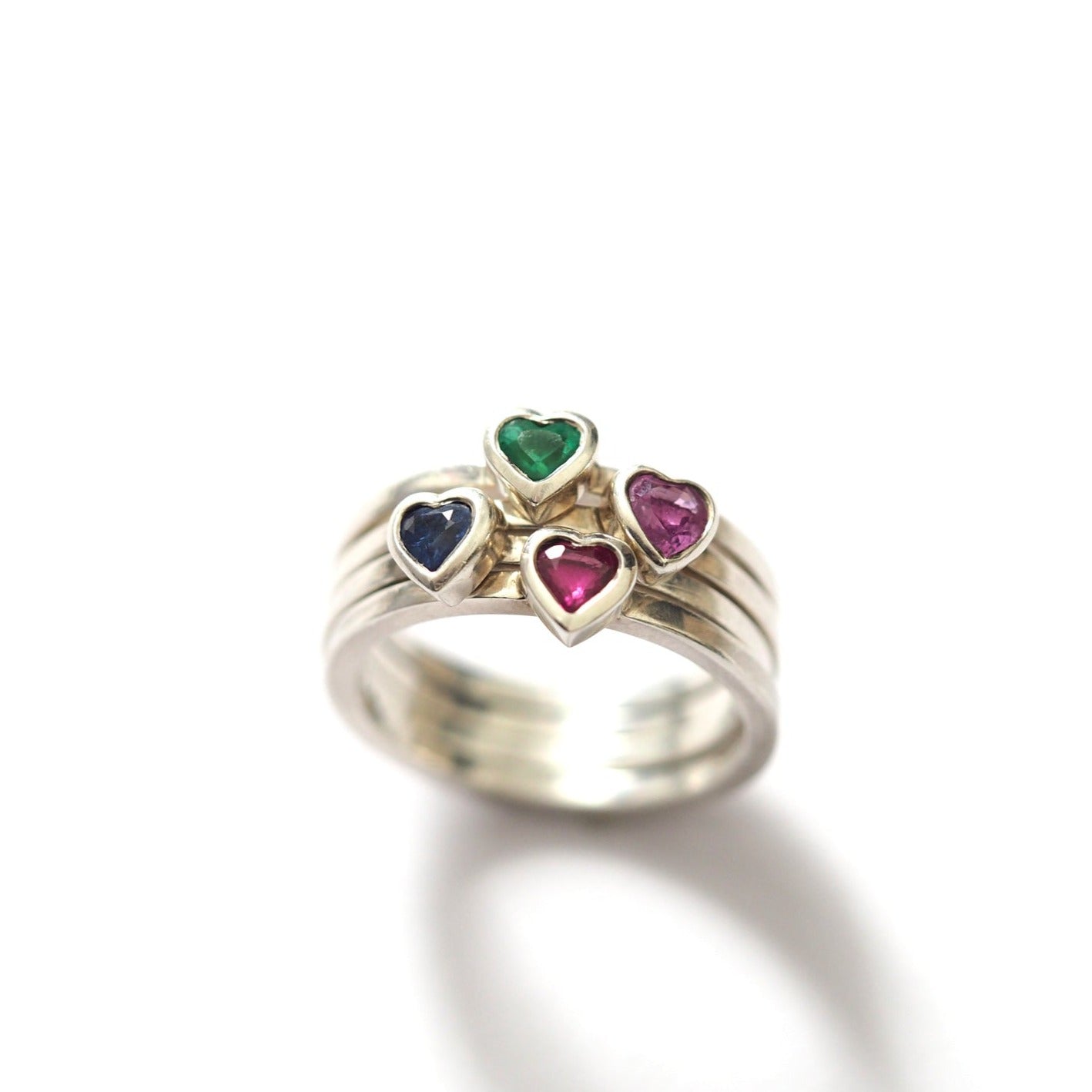 Heart Ring - Ruby, Sapphire or Emerald