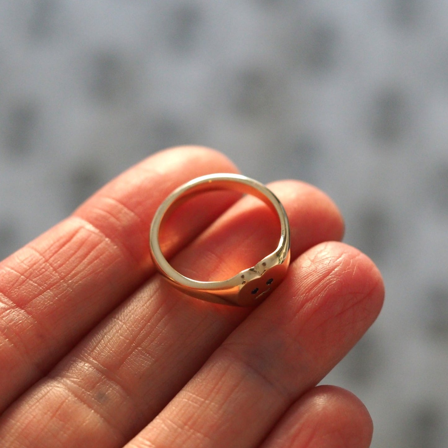 Heart Face Signet Ring