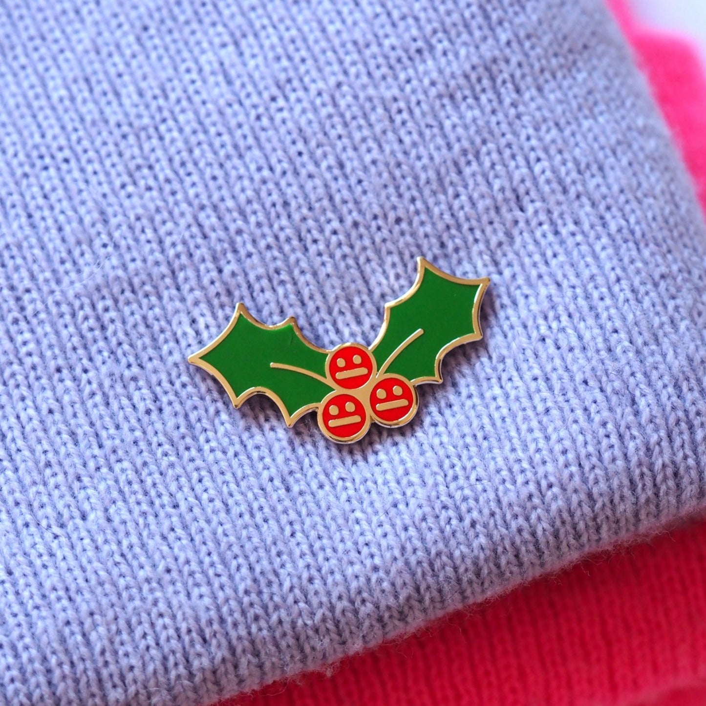 Holly Enamel Pin Badge