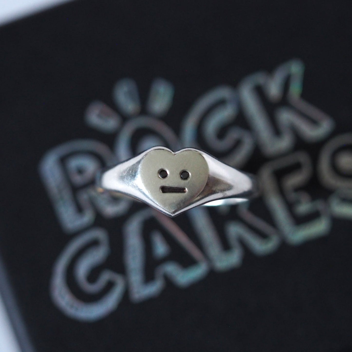Heart Face Signet Ring