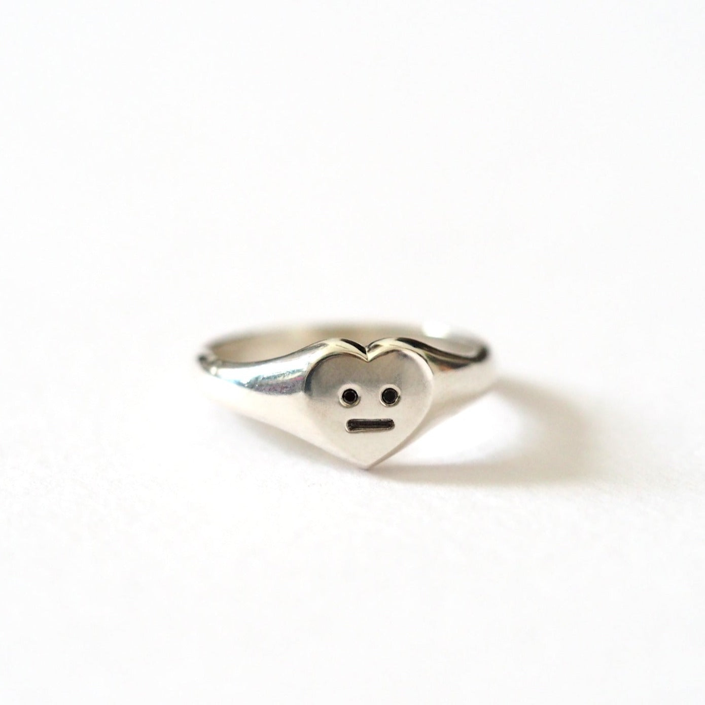 Heart Face Signet Ring