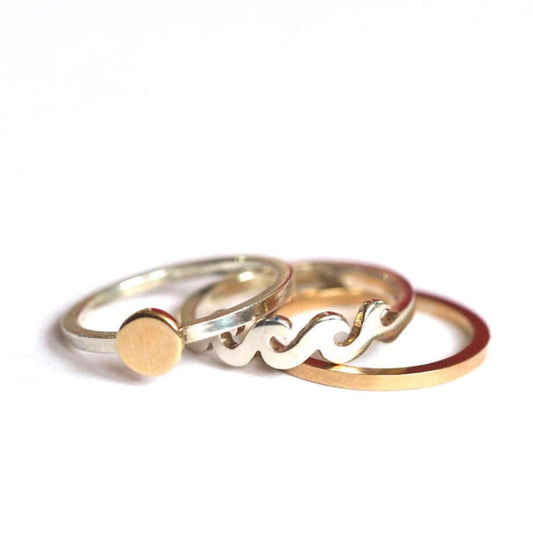 Sun, Sea and Sand Stacking Rings