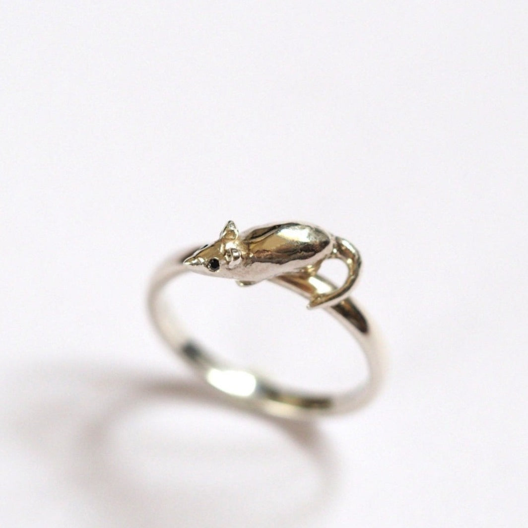 Mouse Ring - Recycled Sterling Silver
