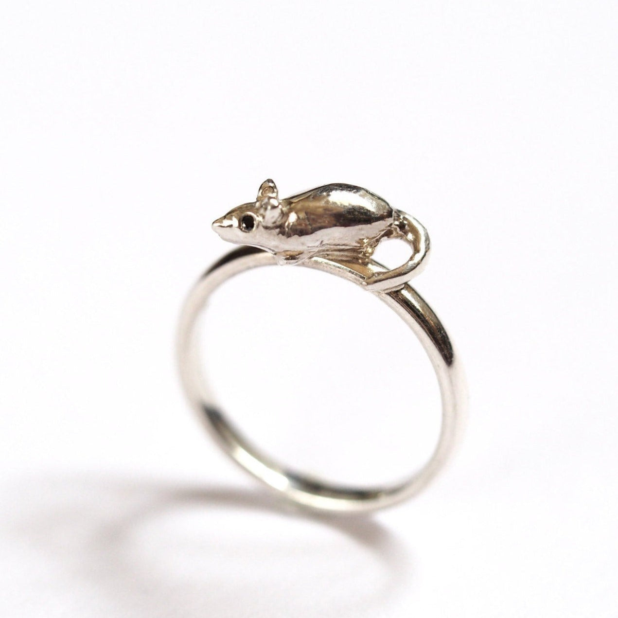 Mouse Ring - Recycled Sterling Silver
