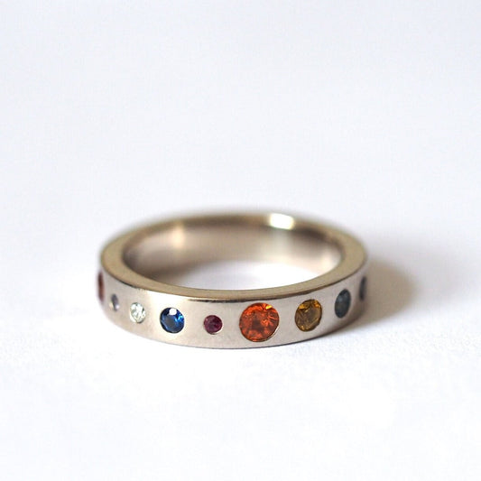 Planet Ring - Recycled Sterling Silver and Precious Stones