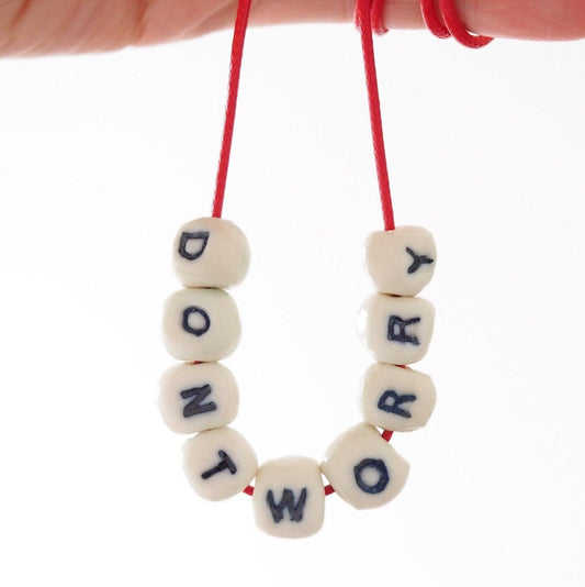 Don't Worry - Porcelain Bead Necklace