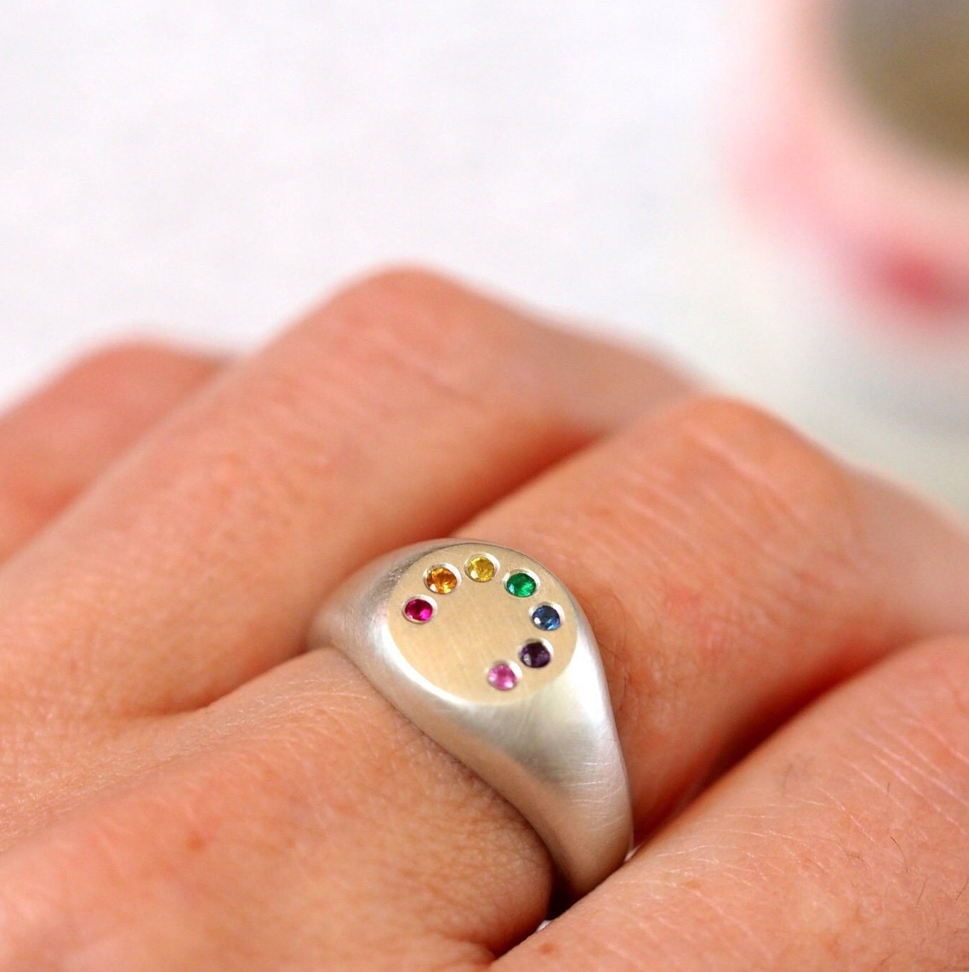 Rainbow Signet Ring