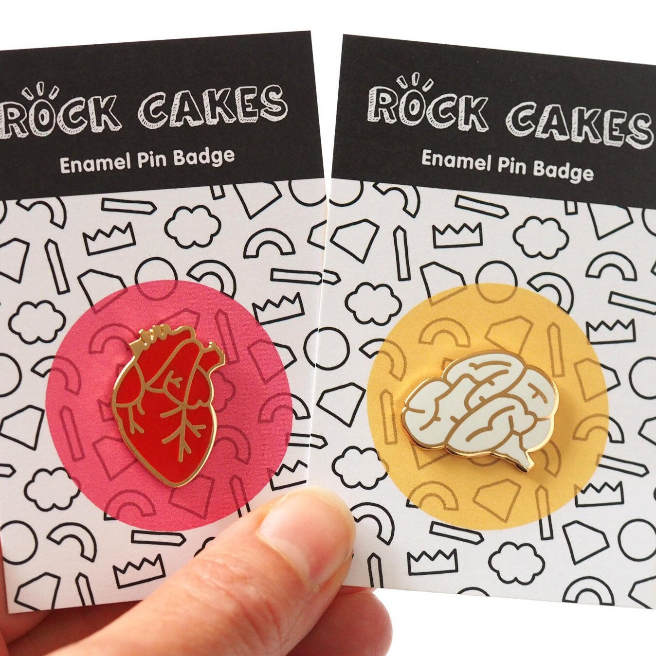 Heart and Brain Enamel Pins