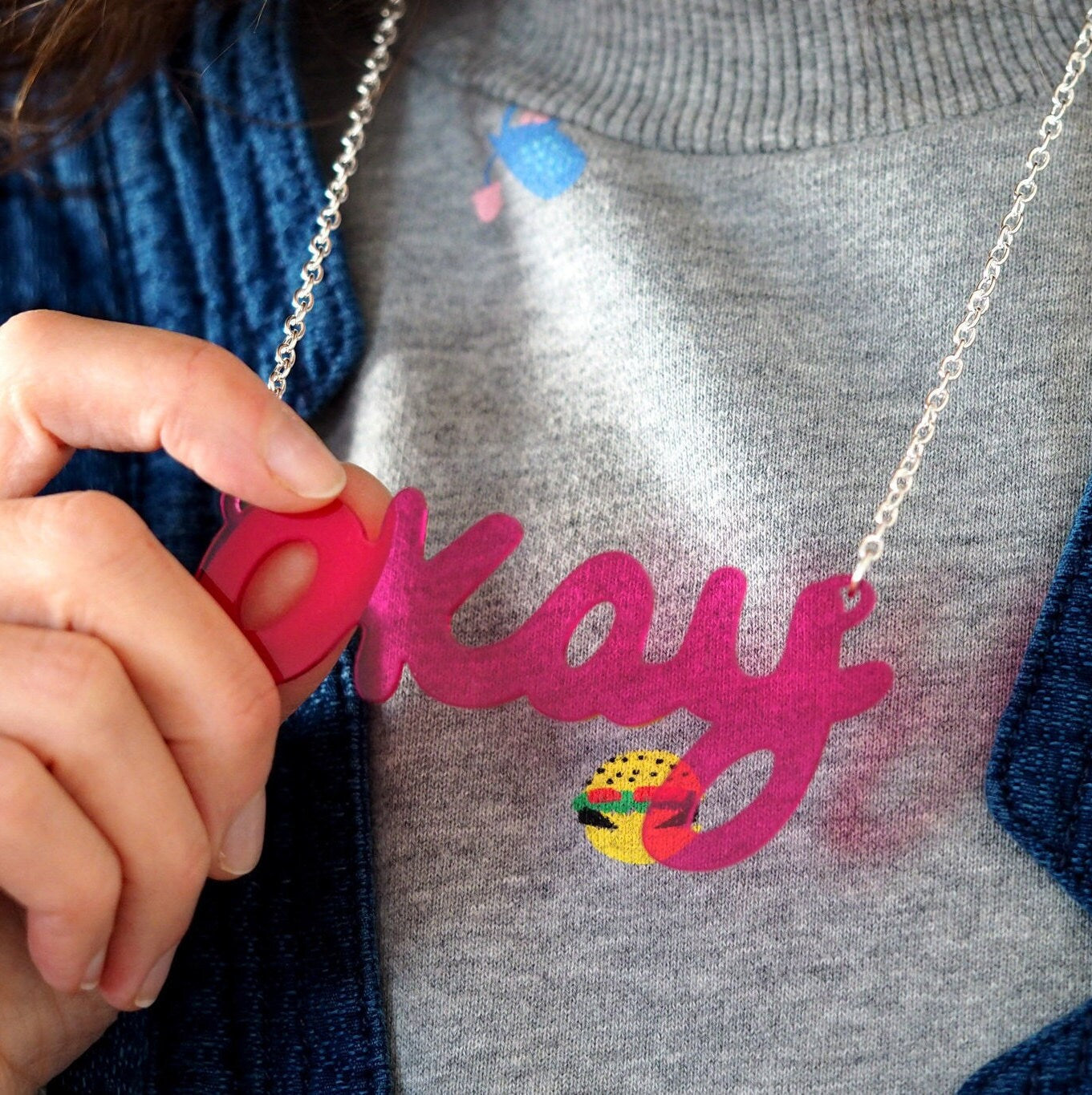 Okay Necklace in Acrylic