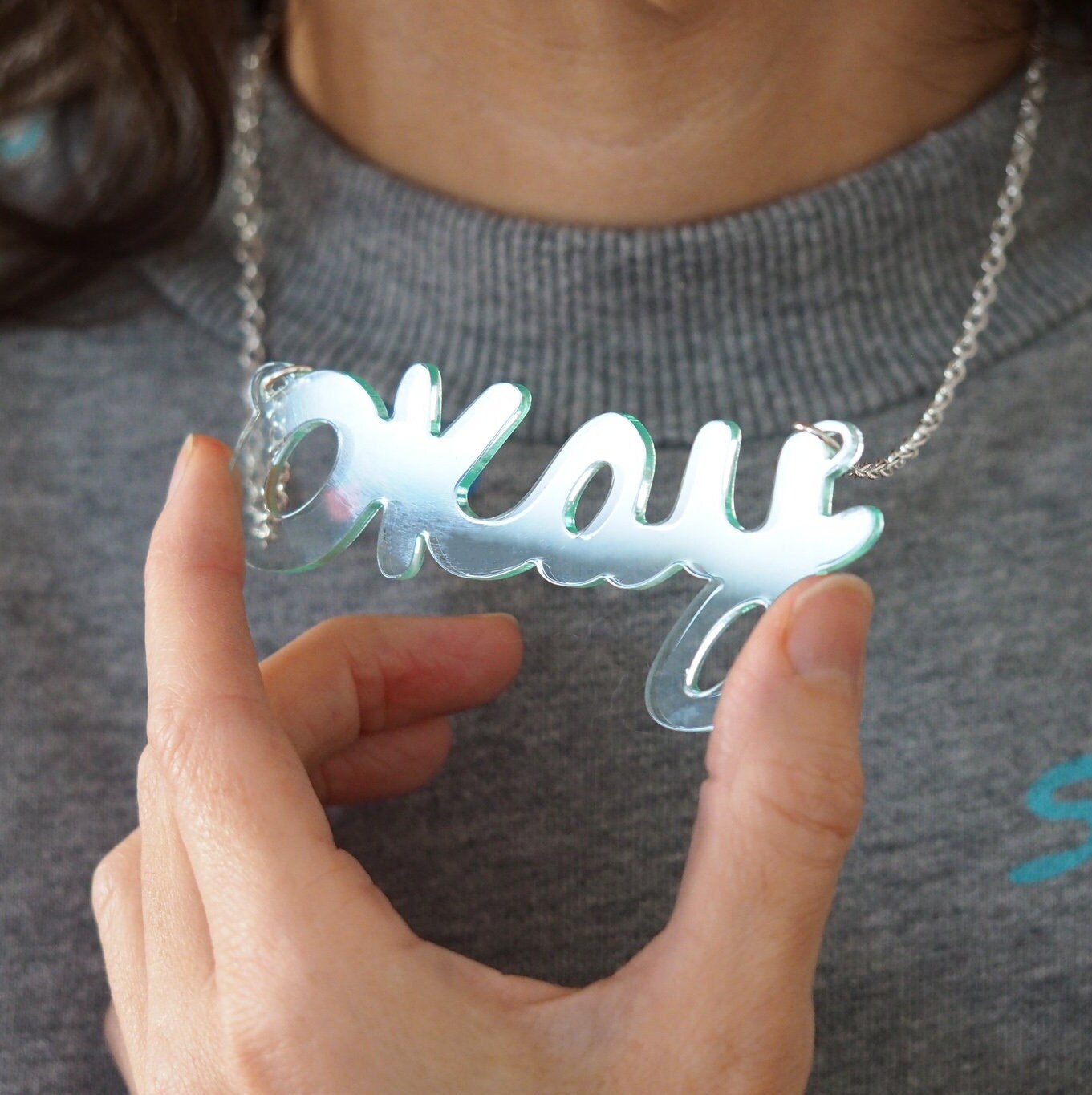 Okay Necklace in Acrylic