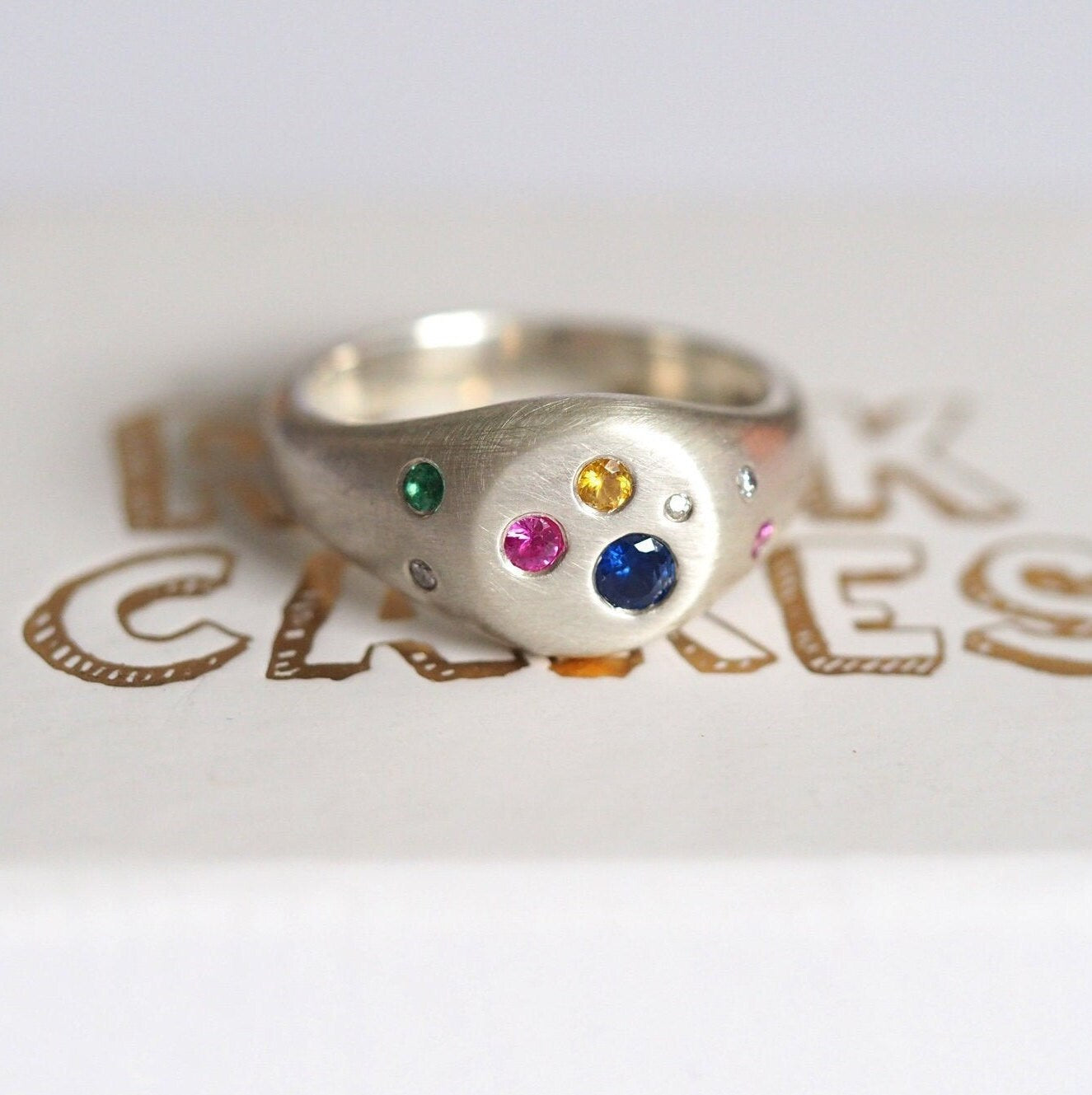 Candy Signet Ring - Recycled Silver and Precious Stones