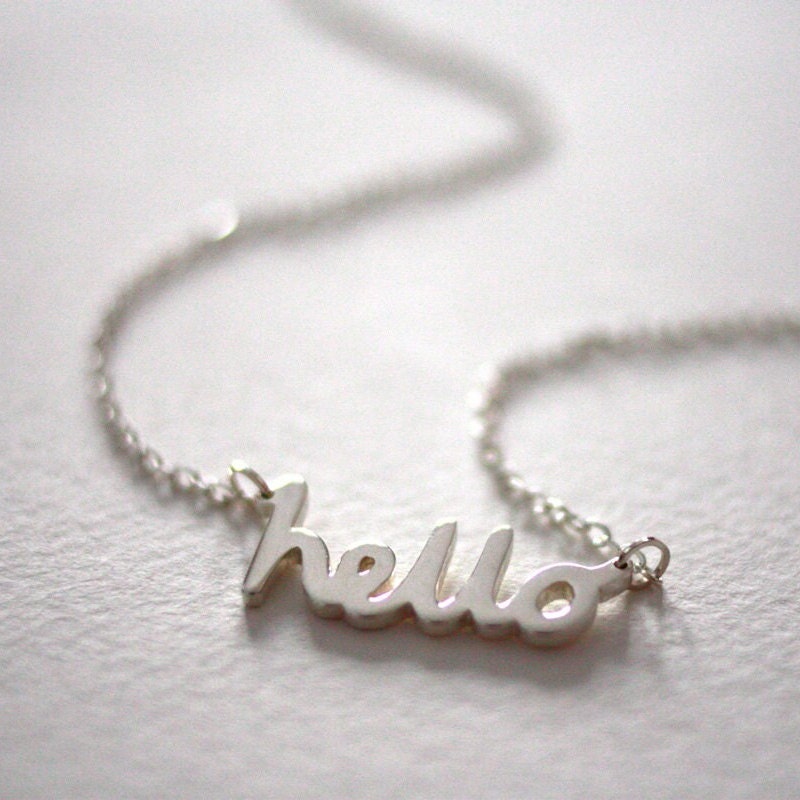 Silver Hello Necklace