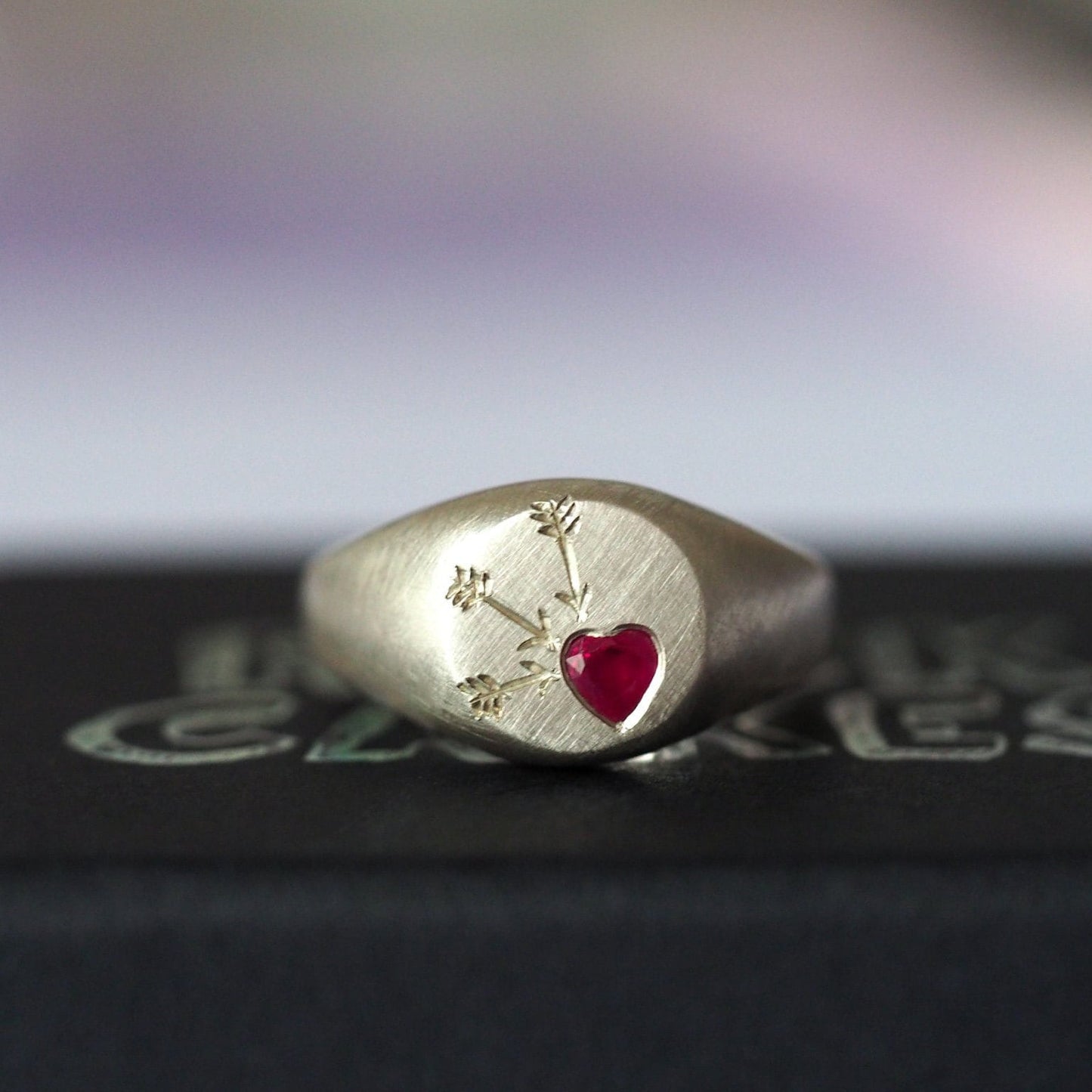 Ruby Heart Signet Ring