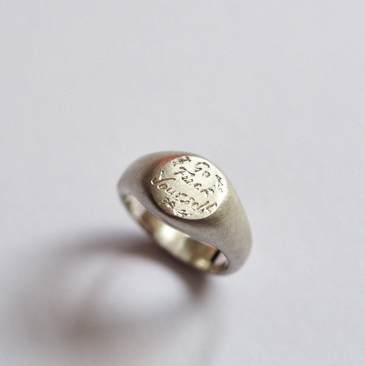 Go F**K Yourself Signet Ring - Recycled Sterling Silver