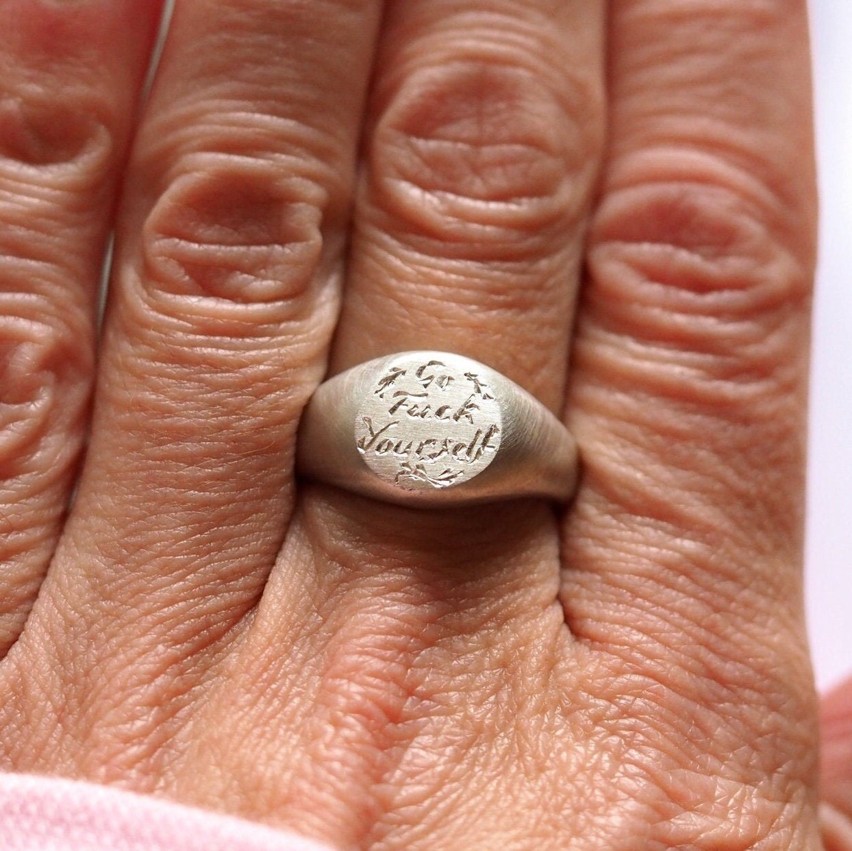 Go F**K Yourself Signet Ring - Recycled Sterling Silver