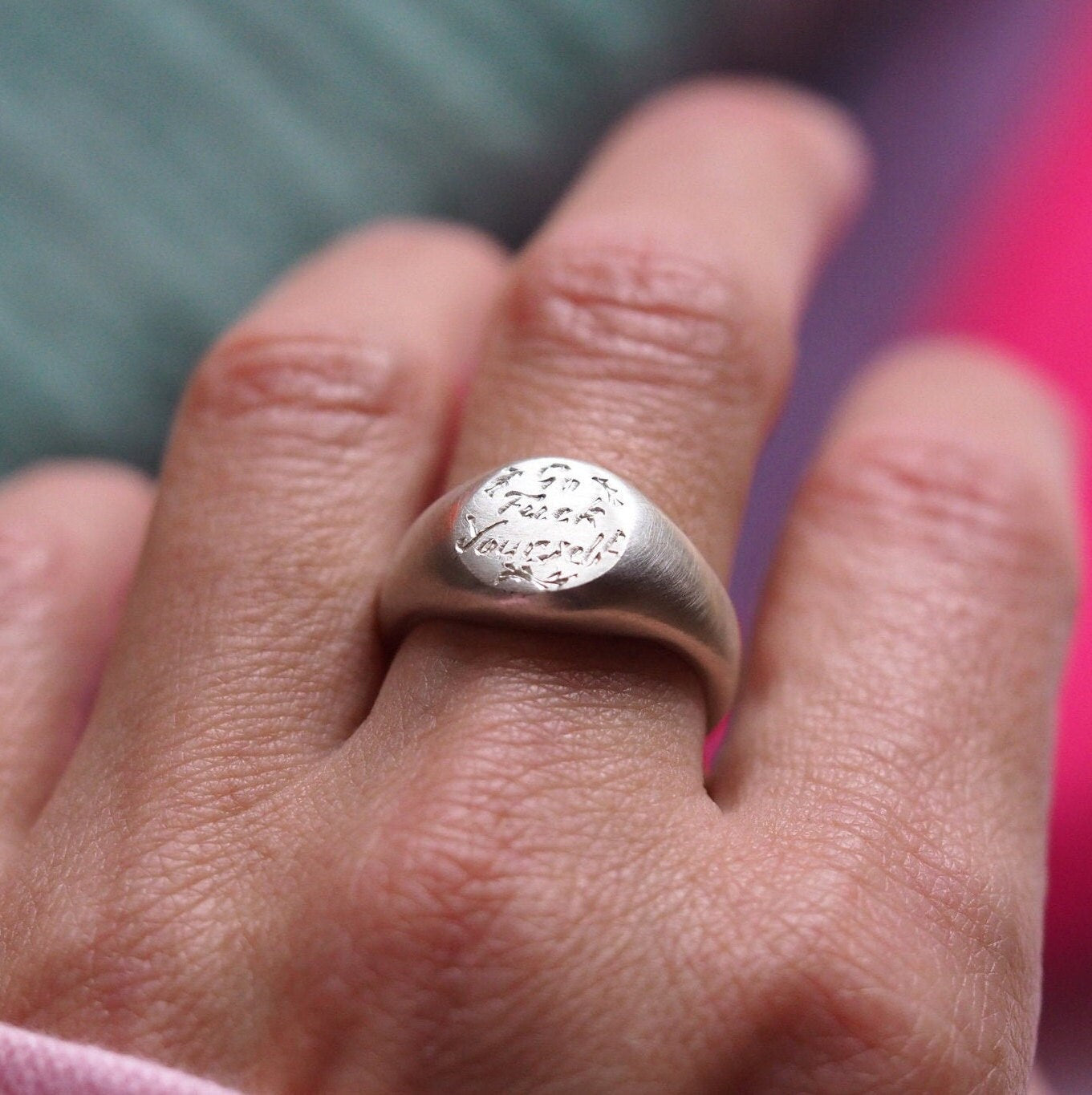 Go F**K Yourself Signet Ring - Recycled Sterling Silver