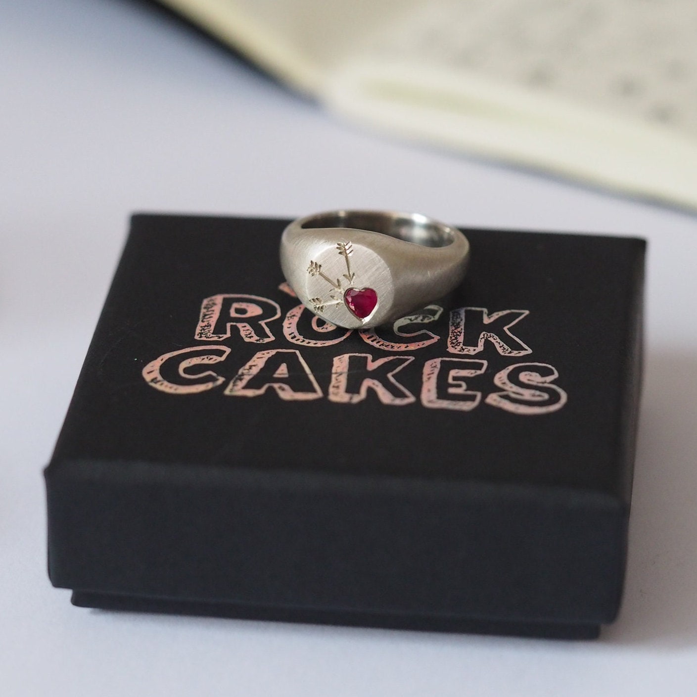 Ruby Heart Signet Ring