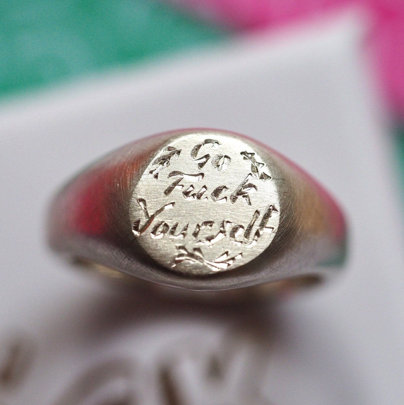 Go F**K Yourself Signet Ring - Recycled Sterling Silver