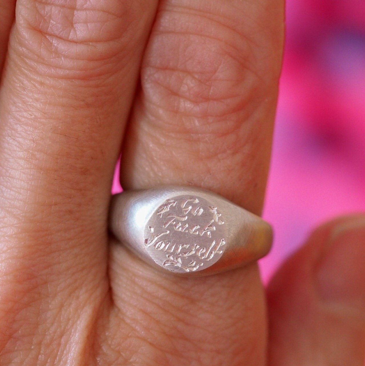 Go F**K Yourself Signet Ring - Recycled Sterling Silver
