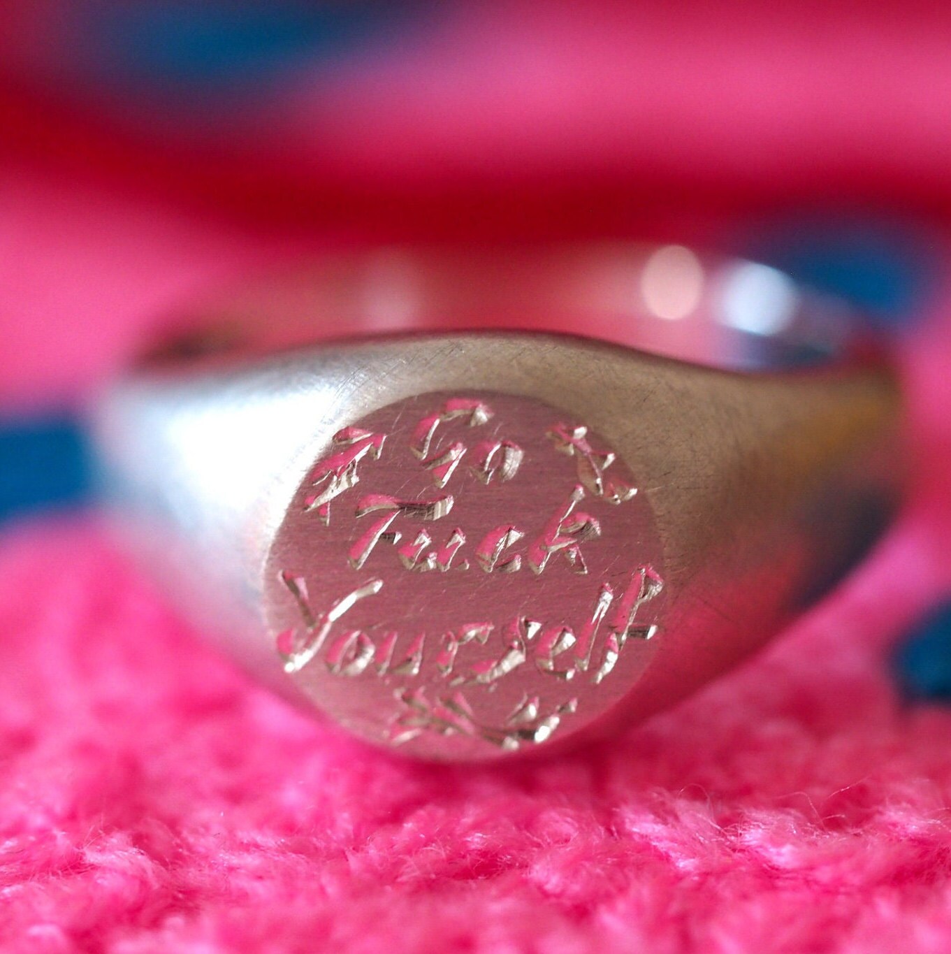 Go F**K Yourself Signet Ring - Recycled Sterling Silver