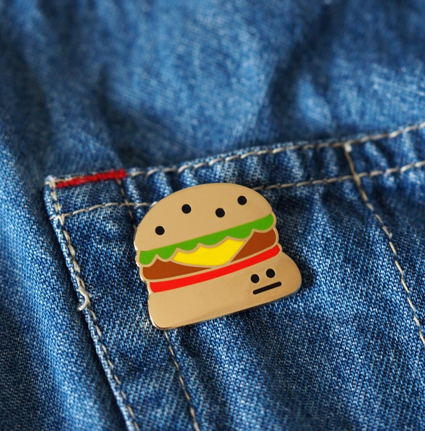 Burger Enamel Pin Badge