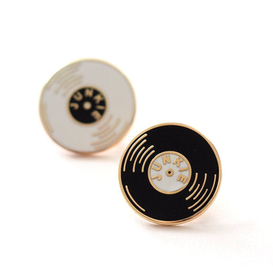 Vinyl Junkie Enamel Pin