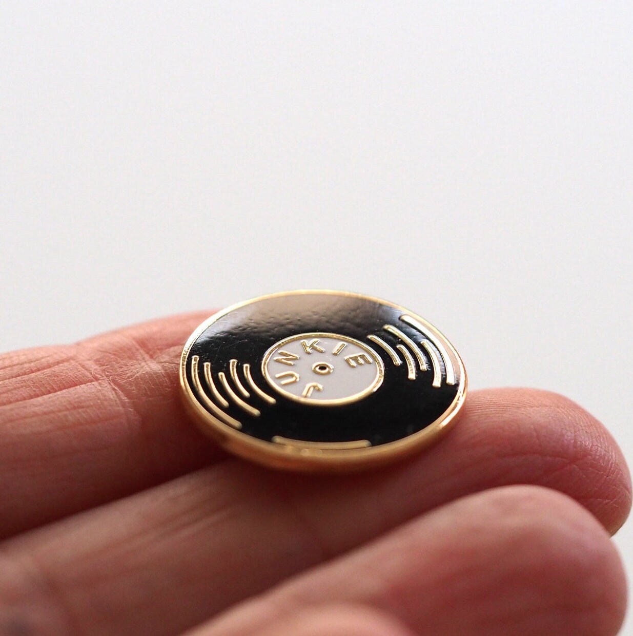 Vinyl Junkie Enamel Pin