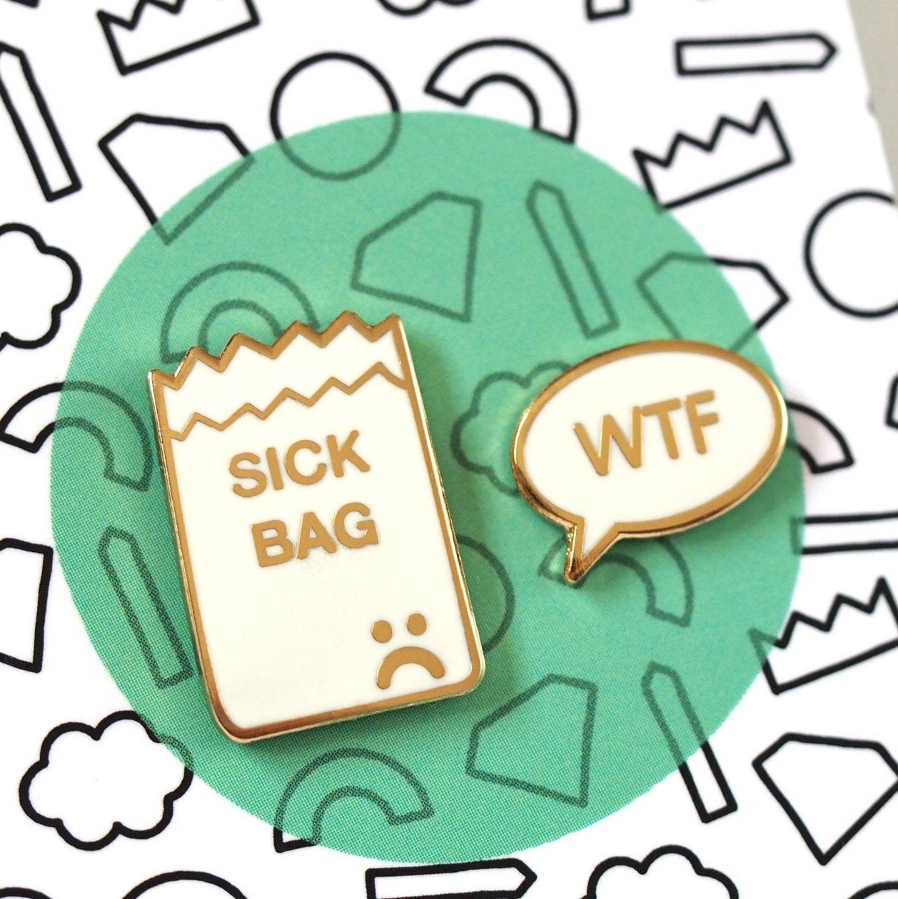 Sick Bag Enamel Pin Badge