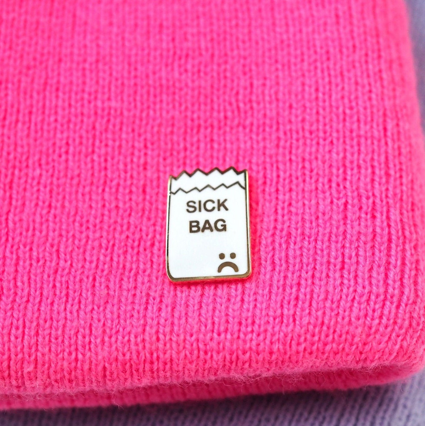 Sick Bag Enamel Pin Badge