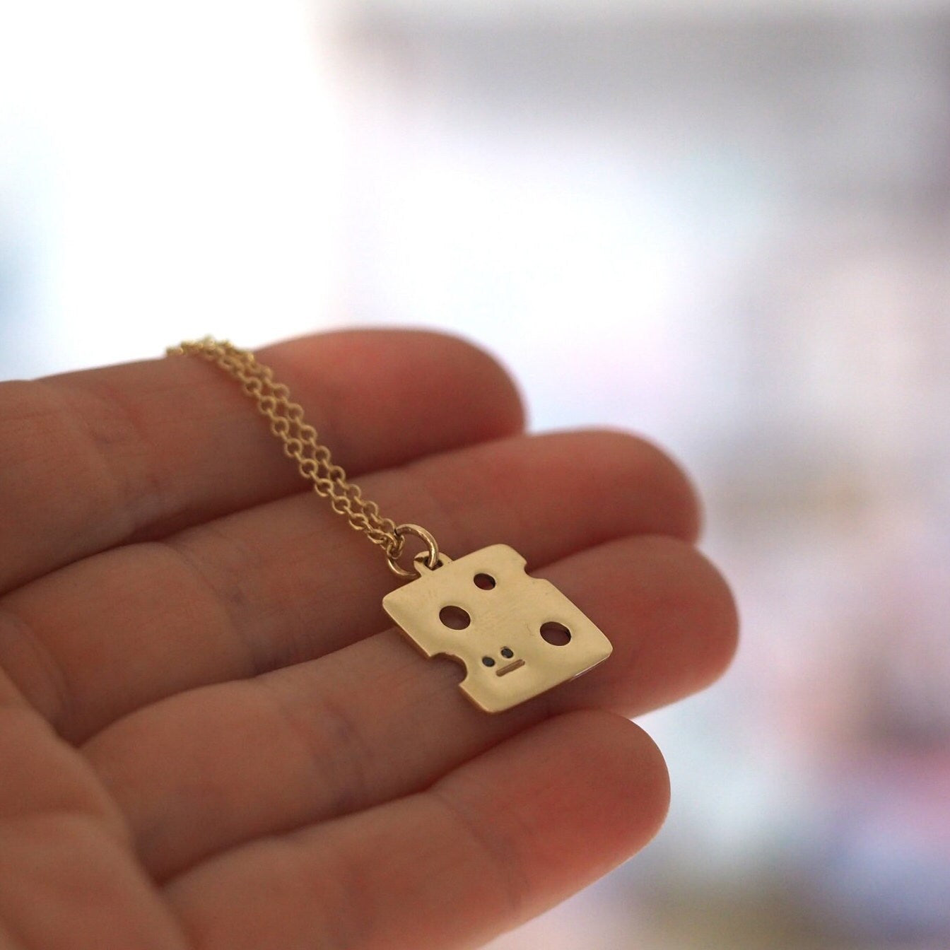 Cheese Necklace - Recycled 9ct Yellow Gold
